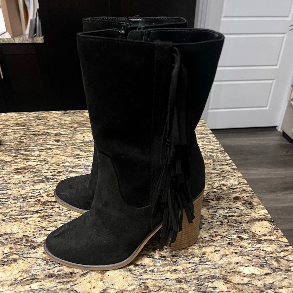 Fringe Heeled Boots